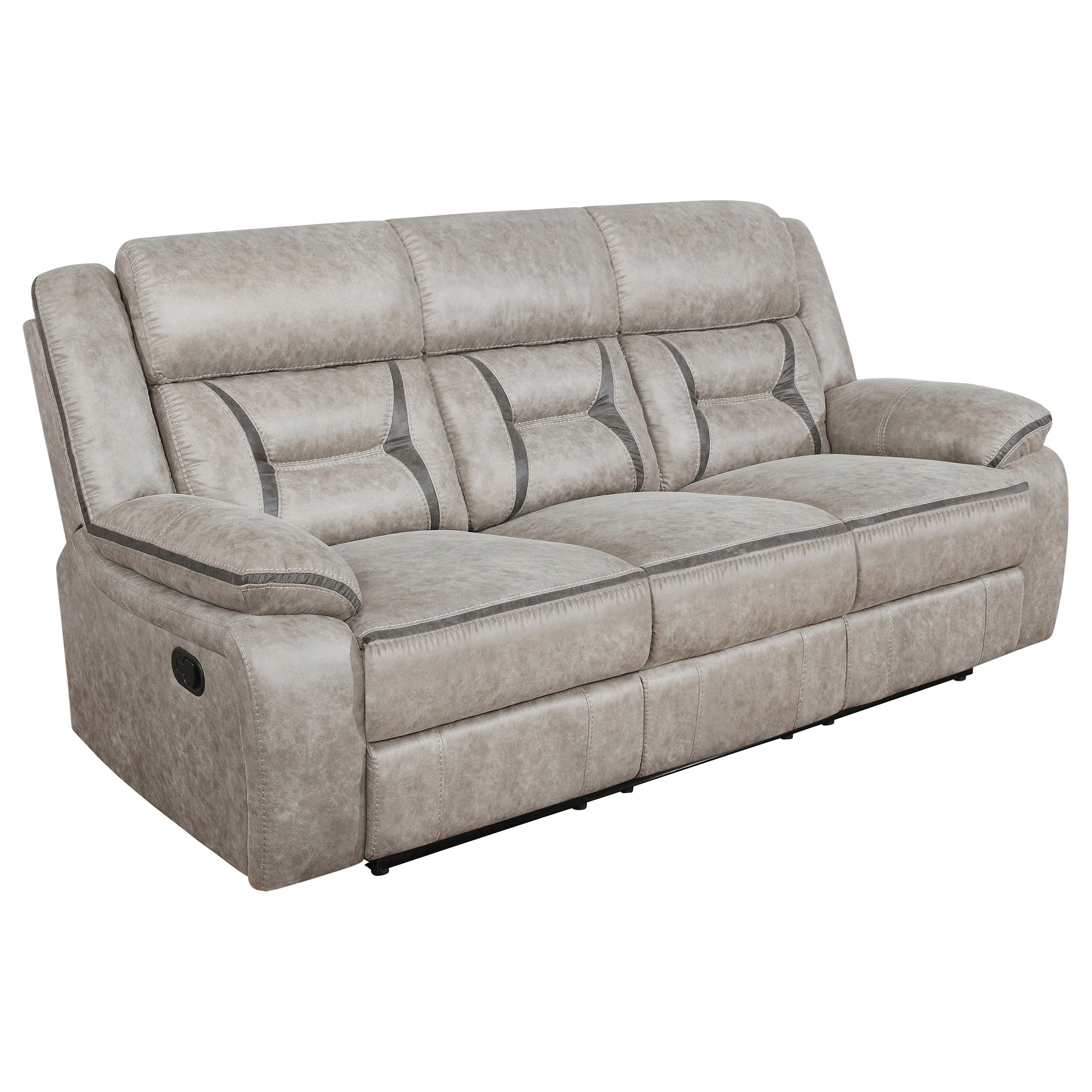 Greer 3-piece Upholstered Reclining Sofa Set Taupe — view 5