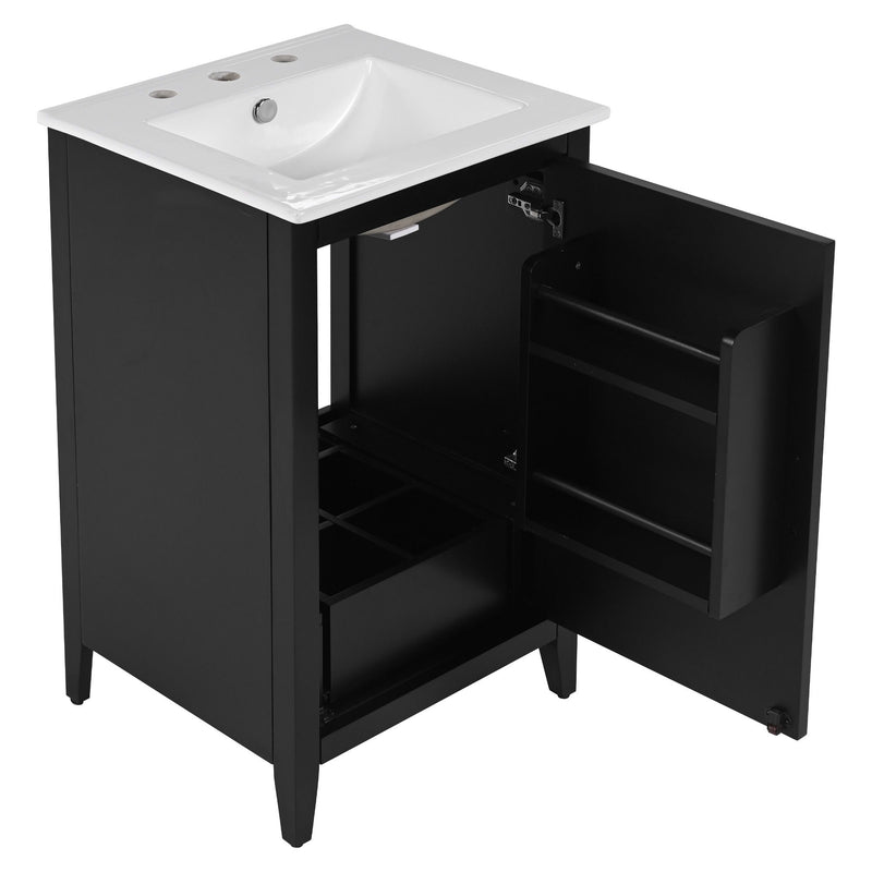 Modern Bathroom Vanity With Sink, Functional Drawer, Soft- Closing Door