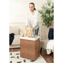 Laundry Hamper With Lid PE Rattan Powder Coating Frame Clothes Hampers With 2 Removable Bags