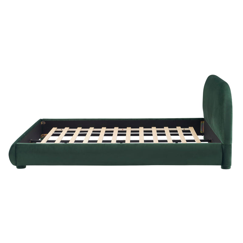 Upholstered Simple Modern Bedroom Bed With Curved Headboard