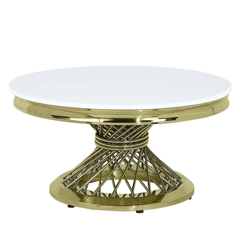 Fallon - Coffee Table With Engineered Stone Top - Gold