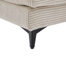 Modern Corduroy Deep Seat Sectional Sofa With Ottoman