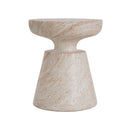 Outdoor / Indoor Lightweight Concrete Side Table, Travertine - Beige