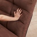 Modern Triple Fold Down Metal Frame Sofa Bed With 5 Reclining Positions And Pillow - Adjustable Upholstered Floor Couch For Gaming Or Guest Room - Brown