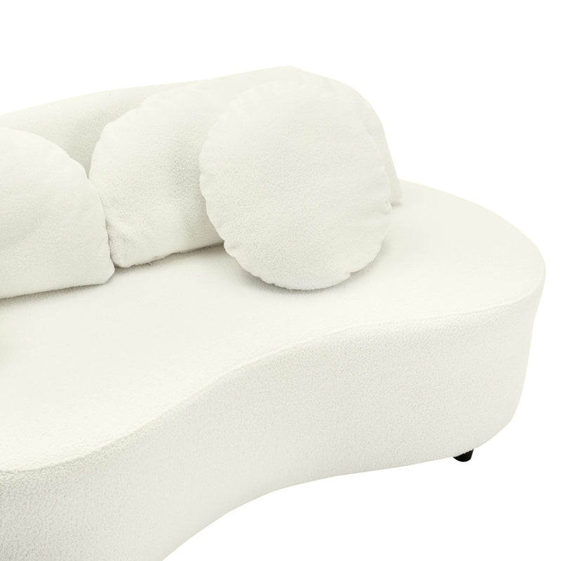 Modern Living Room Sofa Lamb Velvet Upholstered For Home