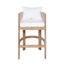 Modern Matera Barstool (Set of 2) With Wraparound Back And Rope - Teak / Beige