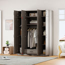 Contemporary 4 Door Wardrobe With 1 Drawer And Top Cabinet