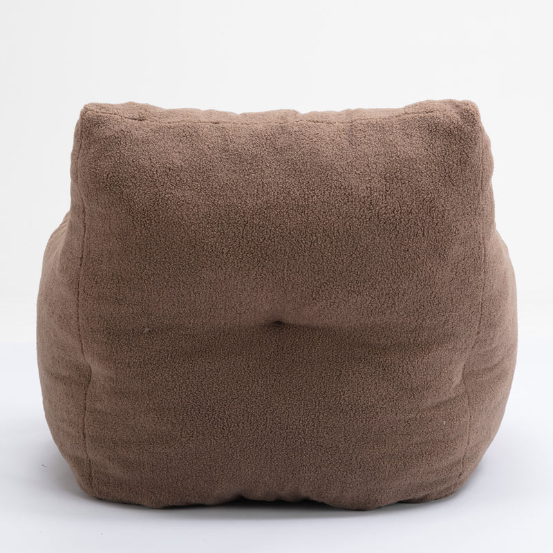 Soft Teddy Fabric Tufted Foam Bean Bag Chair With Teddy Fabric