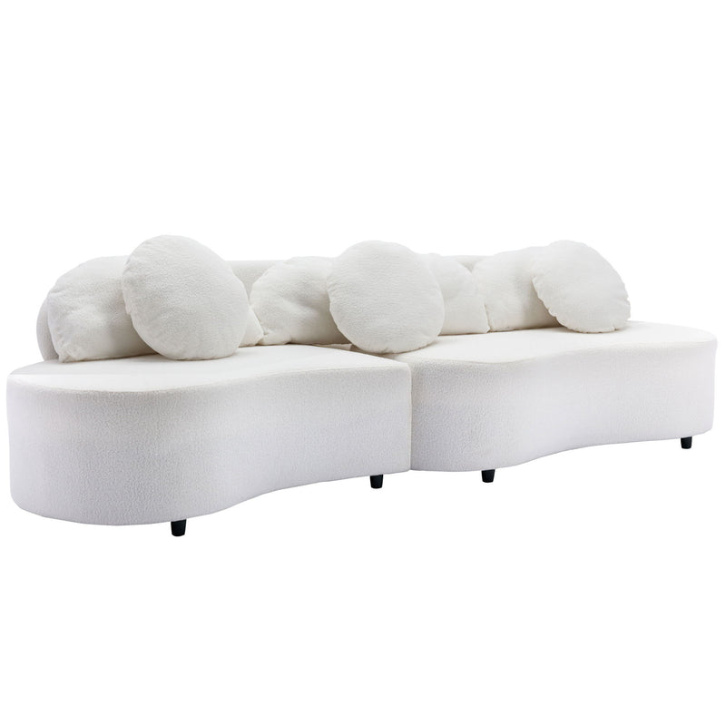 Modern Living Room Sofa Lamb Velvet Upholstered Couch Furniture For Home Or Office