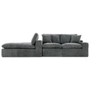 Cloud Sectional Sofa With Double Layer Cushion And Side Pockets, Free-Combined