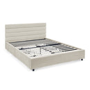 Modern Cushioned Bed Frame With Headboard And Drawers