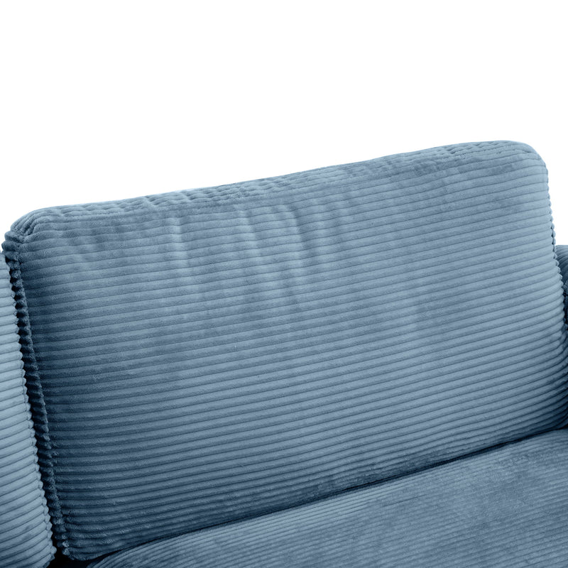 Corduroy Sleeper Sofa Loveseat Sofa With Full Size Mattress, 2 USB Ports, 2 Cup Holders, 2 Side Pockets And Phone Holder