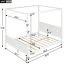 Queen Size Canopy Platform Bed with Headboard and Footboard,Slat Support Leg - White(OLD SKU:LT001912AAK)