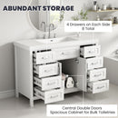 Bathroom Vanity With Sink, 2 Doors 8 Drawers, Soft Close System, Classic Design