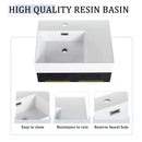Modern Wall Mounted Bathroom Vanity With Thick Edge Resin Sink And Storage Rack