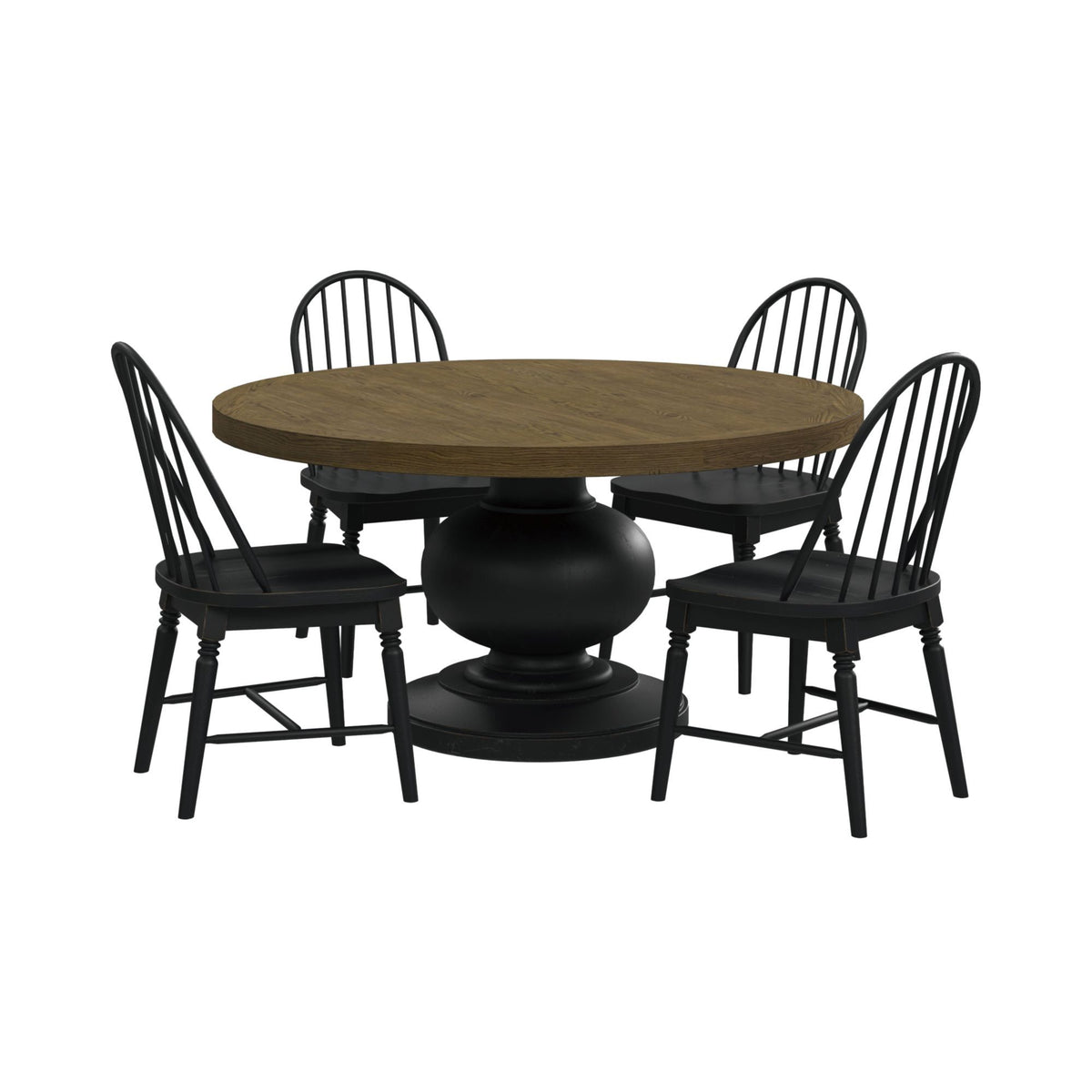 Heritage Standard Height Dining Set in Black by Elements International, view 3