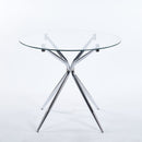 Compact Dining Table With Glass Top - Chrome
