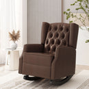 Amedou - Contemporary Tufted Wingback Rocking Chair - Dark Brown