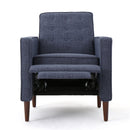 Mid-Century Modern Recliner With Button Tufted Waffle Stitch