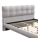 Upholstered Platform Bed Frame With Cookie Shaped Headboard