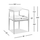 Artemis - Mixed Material Upholstered Dining Arm Chair - Warm White