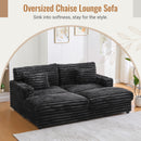 Plush Oversized Double Chaise Lounge Sofa Bed With USB Ports And Cup Holders