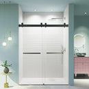 Frameless Double Sliding Soft-Close Shower Door, 3 / 8" (10Mm) Thick SGCC Tempered Glass Door, Matte