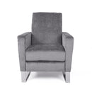 Bolt - Upholstered Recliner Chair With Stainless Steel Base - Gray / Chrome
