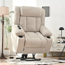 Power Lift Recliner Chair for Elderly,Fabric Lift Chairs for Living Room w/ Extended Footrest,Classic Single Sofa,Home Theater Seat with 2 Cup Holders,Side Pockets,Remote Control(Light Gray)