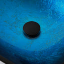 Artistic Vessel Sink With Faucet And Pop Up Drain - Blue