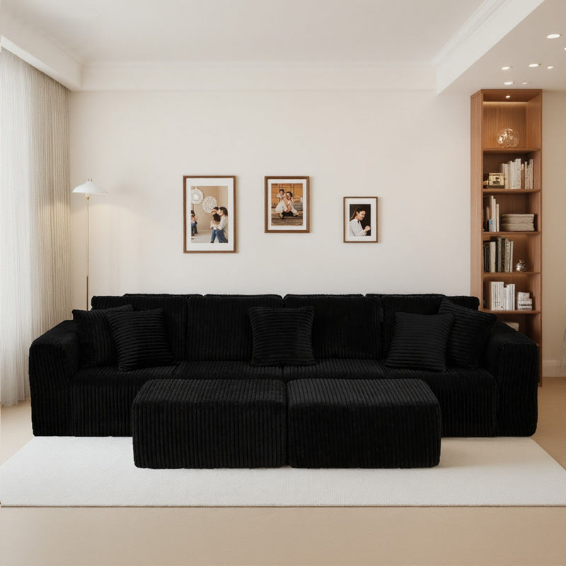 Modular U-Shaped Sectional Sofa With Reversible Design