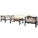 4 Pieces Outdoor Sectional Sofa Set 5 Person Patio Seating Group Outdoor Conversation Set With Cushions And A Coffee Table For Patios