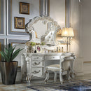 Vendome - Vanity Desk - Beige Synthetic Leather & Antique Pearl