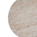 Stylish Outdoor / Indoor Lightweight Concrete Side Table With Travertine - Beige