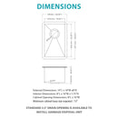 Undermount Steel Kitchen Sink, Deep Single Bowl Basin