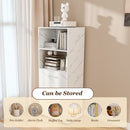 Stretchable Office Desk With Storage Shelves And Mobile Wheels, Foldable Design For Small Apartments - White Marble