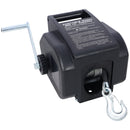 Reversible Electric Trailer Winch For Boats Up To 5000 Lbs With Galvanized Wire Rope And Casing - Black