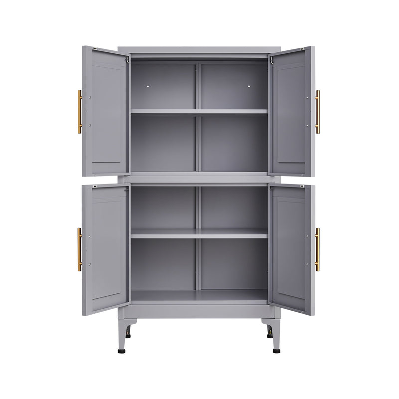 Metal Kitchen Storage Cabinet, Kitchen Pantry Storage Cabinet With Doors And Shelves, Storage Cabinet With Adjustable Leveling Foot For Kitchen, Living Room And Dining Room