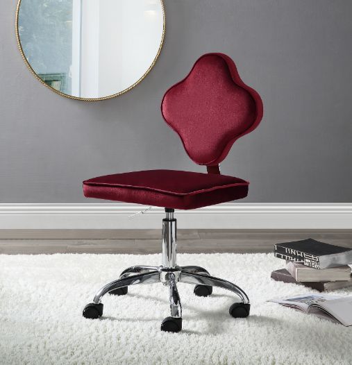 Clover - Office Chair - Red Velvet