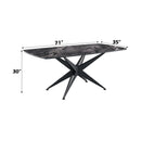Klaus - Dining Table - Crystal Tempered Glass Top & Black Finish