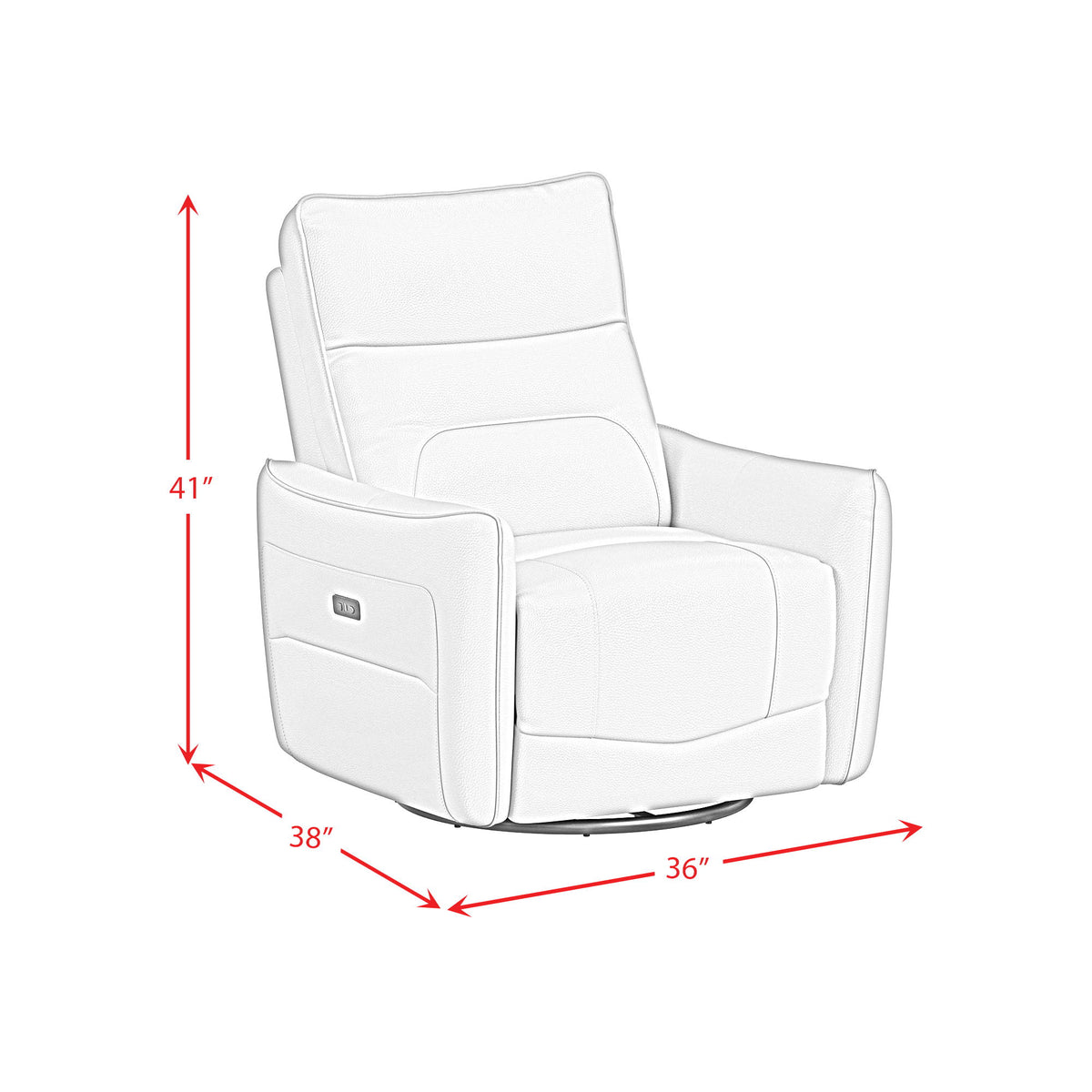 Deco Recliner With Glider And Swivel in Beige by Elements International, view 7