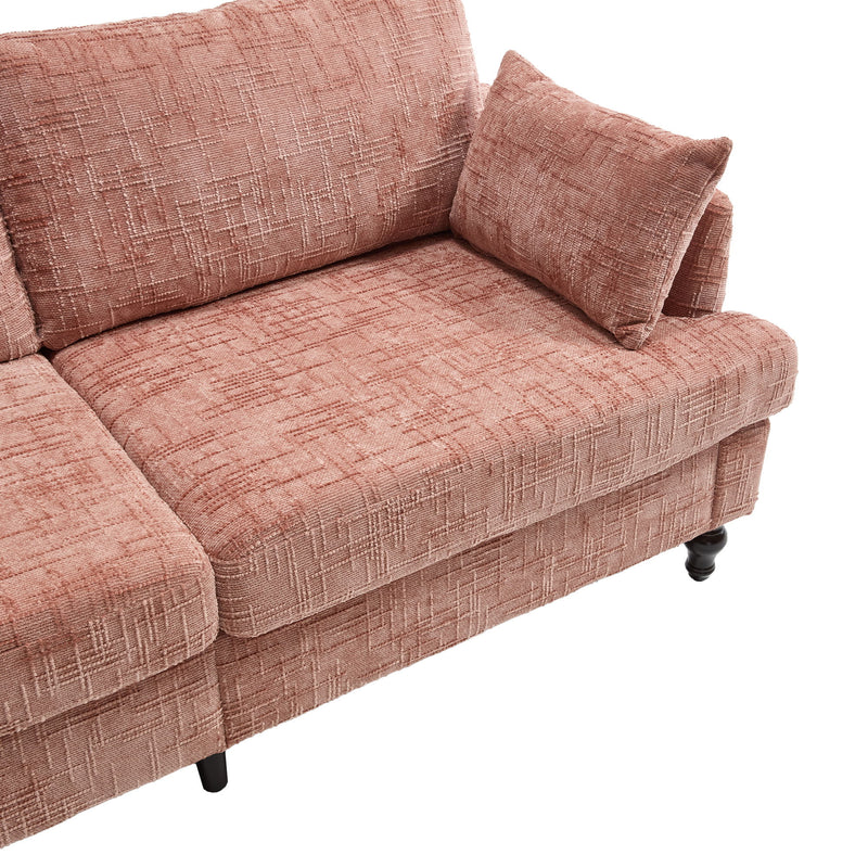 Chenille 2 Seater Sofa With LED Light, USB Charging Port, And Storage Bag