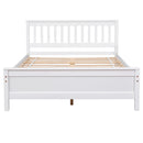 Full Bed with Headboard and Footboard,with 2 Nightstands,White