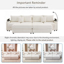 Modern Style Loveseat Sofa Sectional Sofa Couch With Storage Space, A Movable Ottoman, Two USB Ports, Two Cup Holders, A Phone Holder For Living Room
