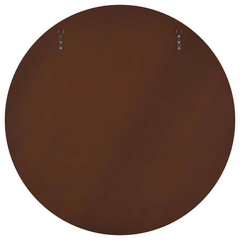 Dexter - Round Reeding Frame Wall Mirror - Brown