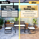 Interlocking Deck Tiles Striped Pattern, Waterproof Anti Mildew Brown