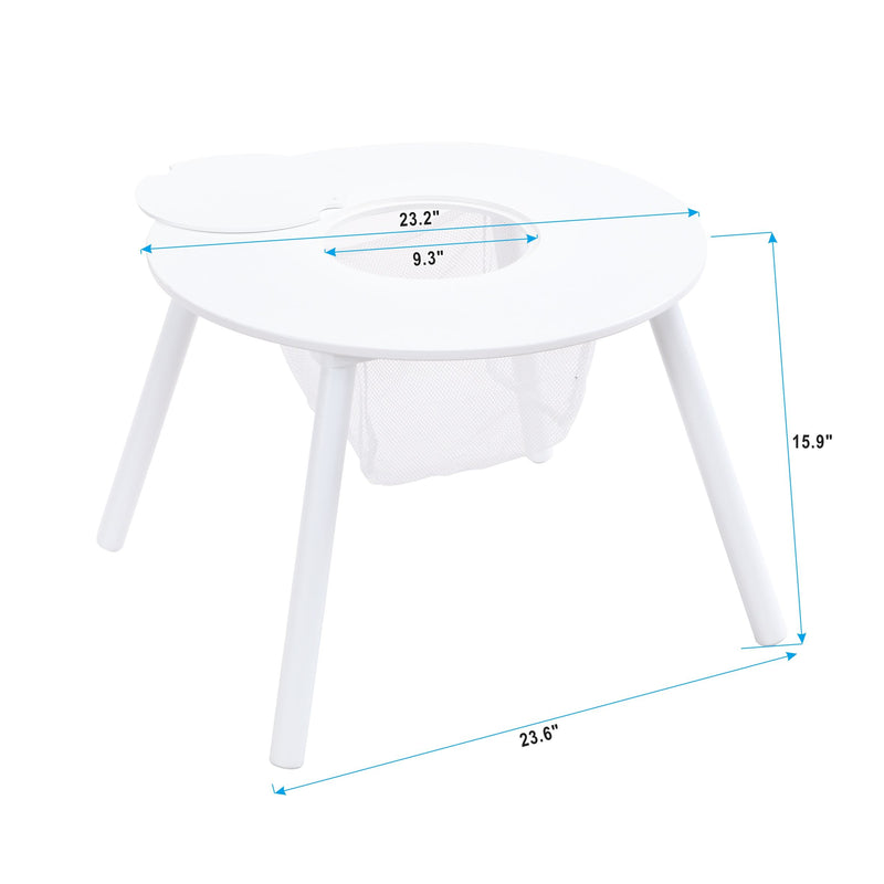 Children's Panel Table With 4 Chairs - White