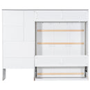 Multi Functional Murphy Bed With Sofa, Desk, And Storage Cabinet, Queen Size - White