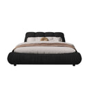 Luxury Upholstered Platform Bed With Oversized Padded Backrest And Solid Wood Frame