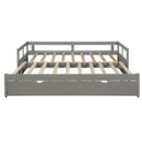 Extending Daybed with Trundle, Wooden Daybed with Trundle, Gray